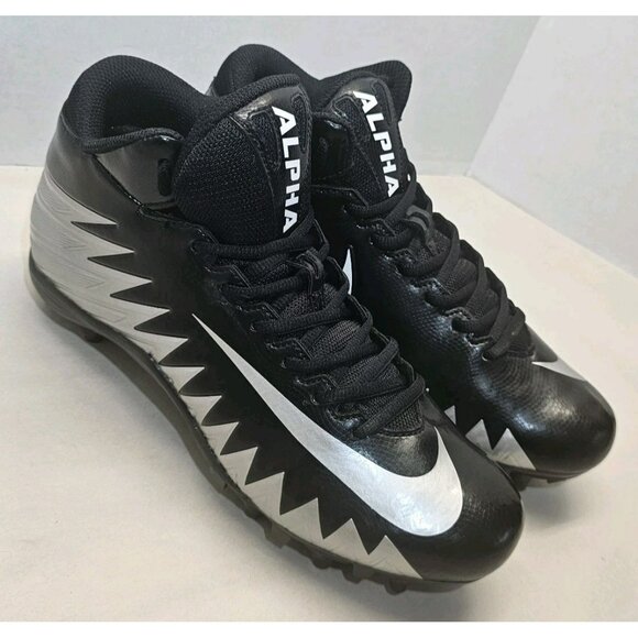 Nike Men\'s Black/Silver/White Alpha Menace Varsity Football/Soccer Cleats Sz 8.5 main image 8